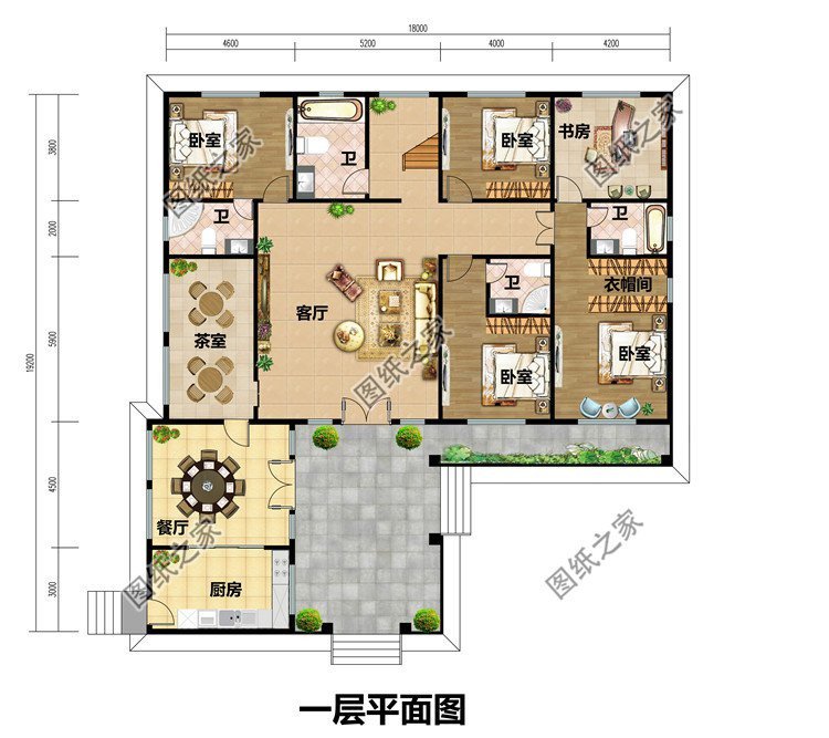 七字型一层别墅，独立厨房设计，乡村建房优选户型