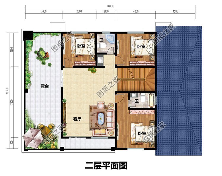 乡村二层小洋楼设计，造型方正，层次多变，外观豪华大气