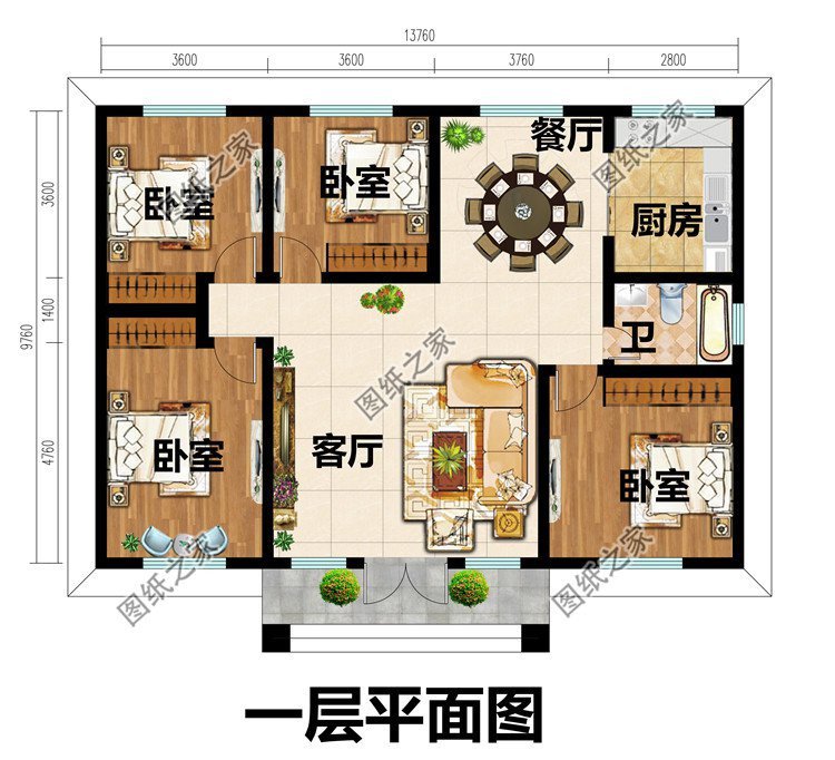 一层中式别墅,时尚与传统并存的一款别墅