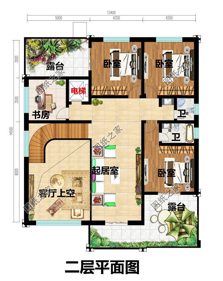 农村自建房二层设计图,生活明朗,万物可爱