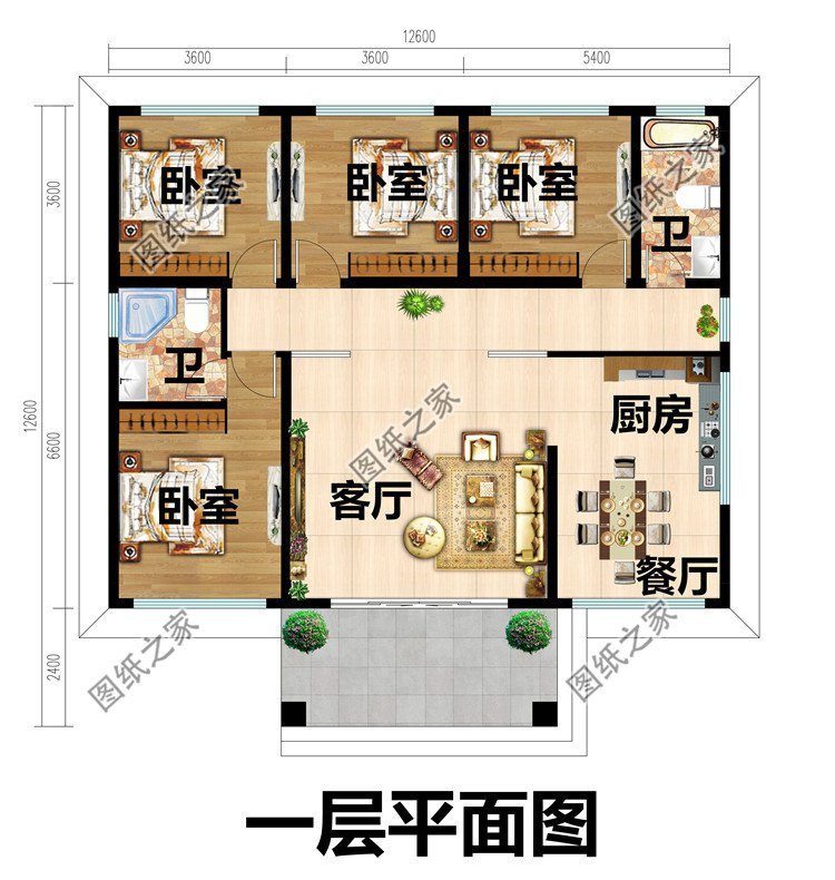 一层养老户型别墅,送给父母的一座小房屋,住进悠闲的小家