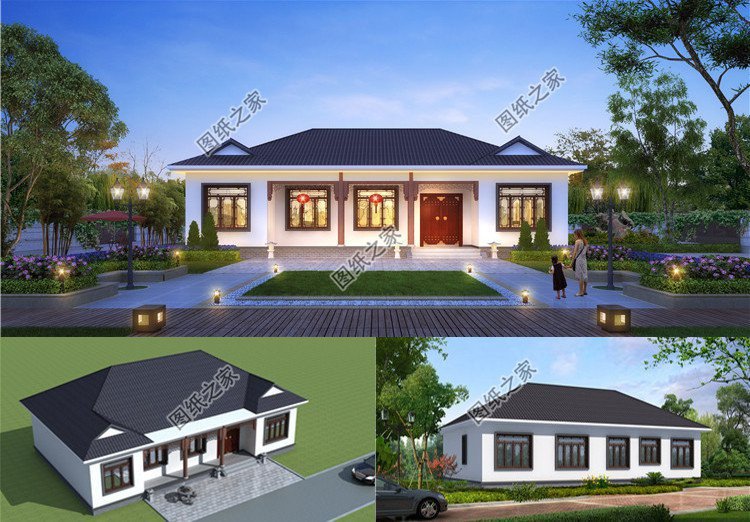 一层养老户型别墅,送给父母的一座小房屋,住进悠闲的小家