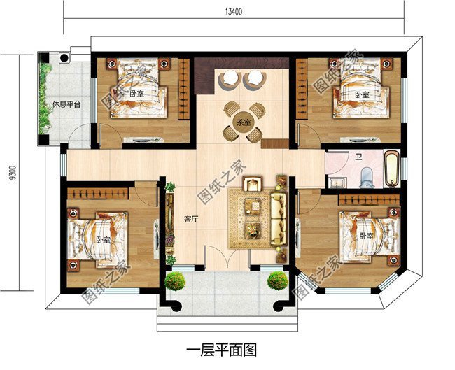 一层养老户型别墅,送给父母的一座小房屋,住进悠闲的小家