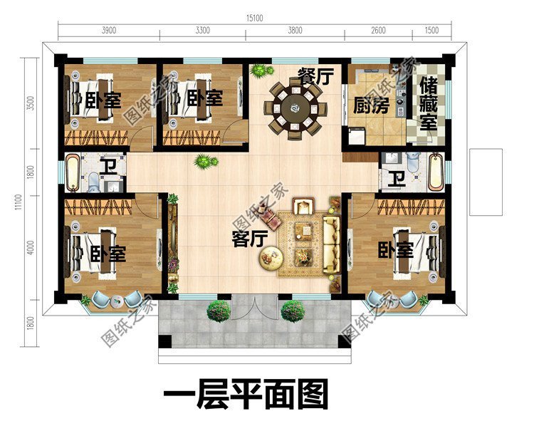 一层养老户型别墅,送给父母的一座小房屋,住进悠闲的小家