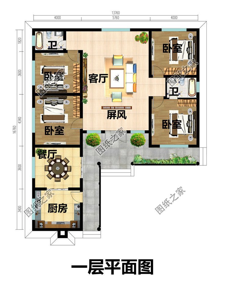 一层养老户型别墅,送给父母的一座小房屋,住进悠闲的小家