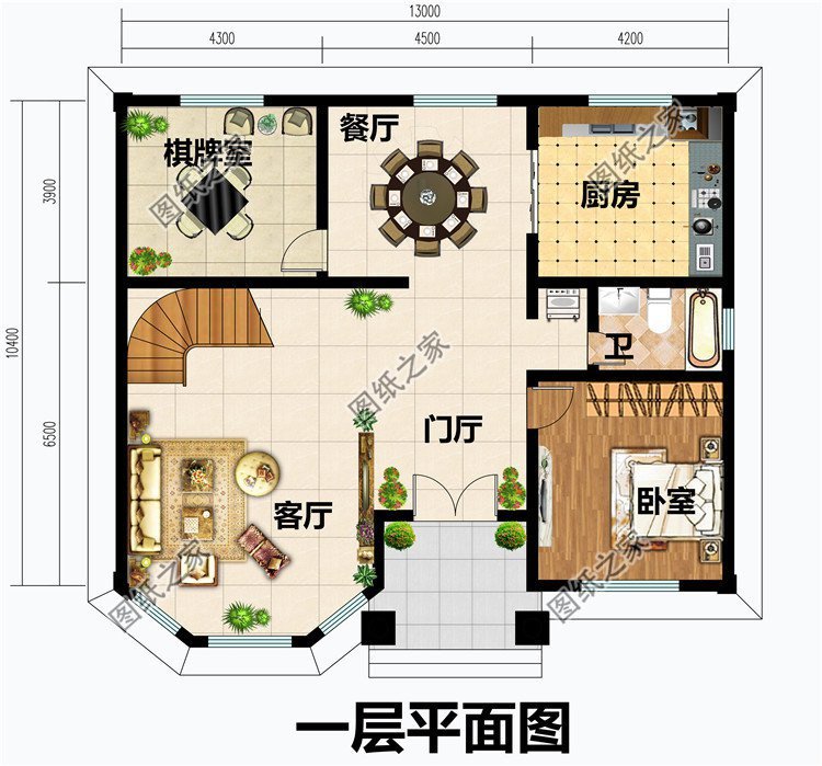 二层半简欧式别墅设计,室内功能充足,保证家人生活舒适温馨