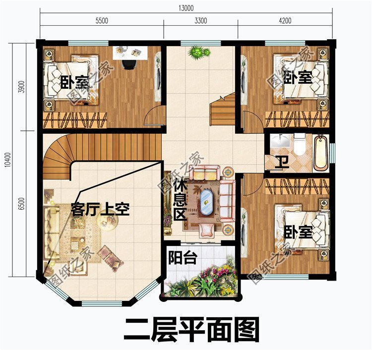 二层半简欧式别墅设计,室内功能充足,保证家人生活舒适温馨