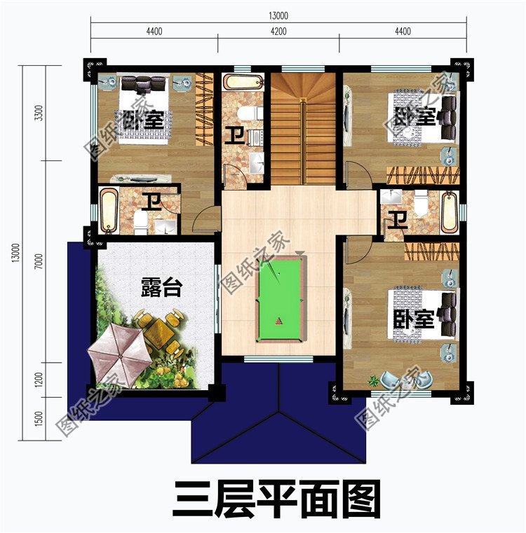 二层半简欧式别墅设计,室内功能充足,保证家人生活舒适温馨