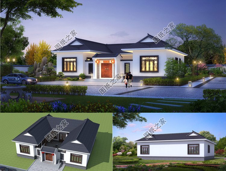 经典中式自建别墅设计,造型古朴典雅,出彩设计还原传统住宅风采