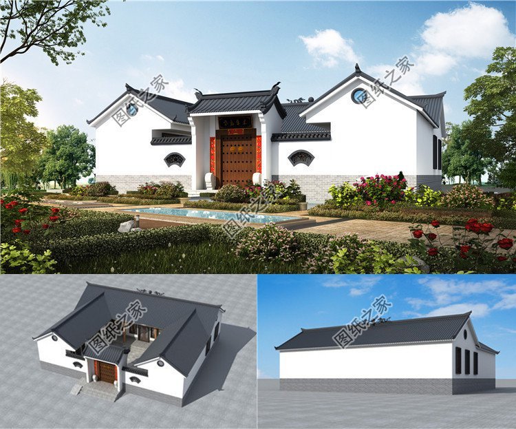 经典中式自建别墅设计,造型古朴典雅,出彩设计还原传统住宅风采