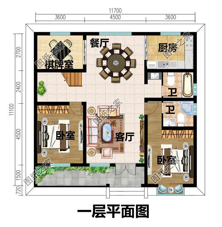 农村一层半别墅设计，外观低调不失档次，内部生活空间充足