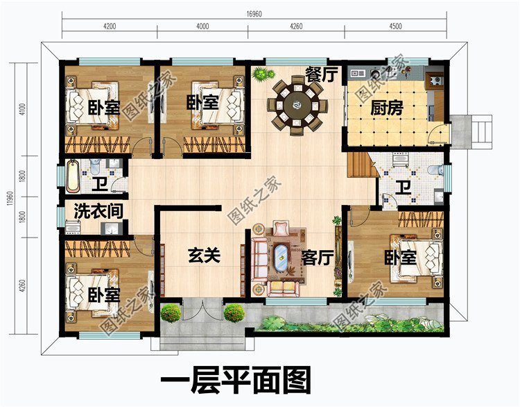 农村一层半别墅设计，外观低调不失档次，内部生活空间充足
