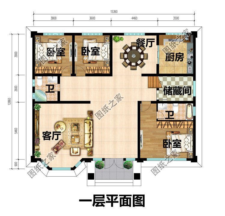 农村自建房设计图，功能分区合理，提高空间利用率方便生活