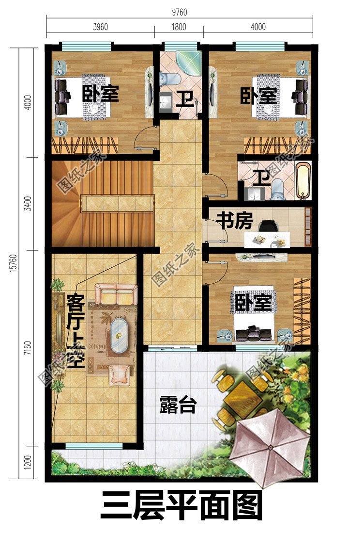 农村三层别墅设计,平淡的乡村生活,满满的都是幸福的滋味