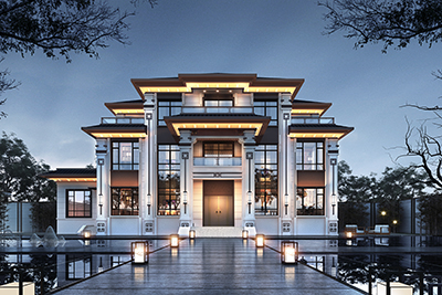 新中式三层别墅设计图，高贵大气，沉稳庄重，古典优雅，建房别错过