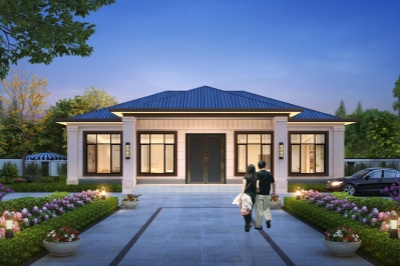 四开间一层自建房设计图，带棋牌室带书房，户型接地气