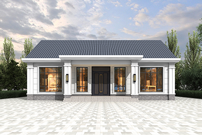 农村仿中式一层别墅必盖户型设计方案图，15米乘12米