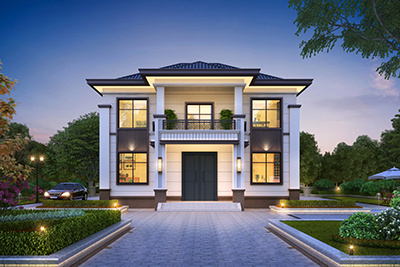 爆火二层自建小别墅设计方案图，12米乘9米