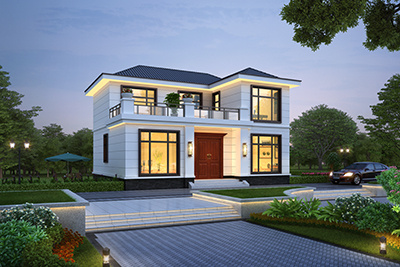 12米乘10米二层农村自建房别墅设计，时尚漂亮