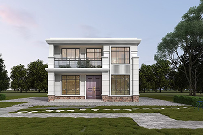 80平小户型二层农村别墅设计图，造价便宜，美观且实用