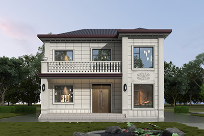 简单实用二层自建房设计图，配色朴实，造价不高