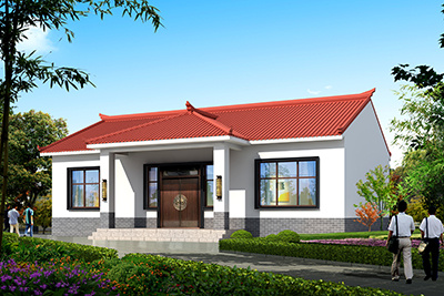 人字坡一层农村自建房户型设计图，好看经济还实用