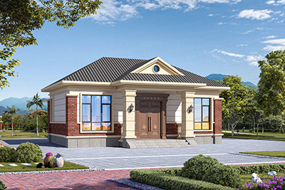 小进深一层农村别墅设计图，占地不大，经济实用